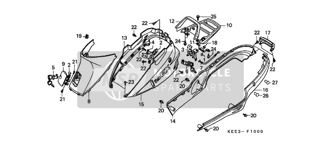 83751GAV700ZE, Cover, Rr. Center *R212R, Honda, 0